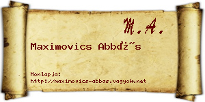 Maximovics Abbás névjegykártya